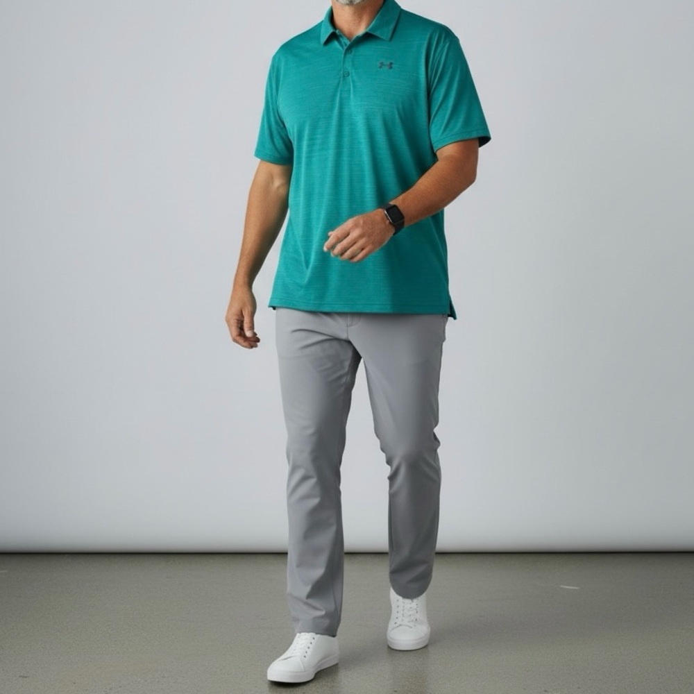 Under Armour 3XL Teal Turquoise HeatGear Polo Loose Fit Golf Athletic Shirt